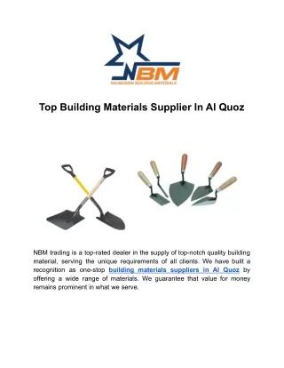 Top Building Materials Supplier In Al Quoz