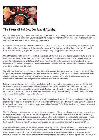 the effect of pai cow on sexual activity