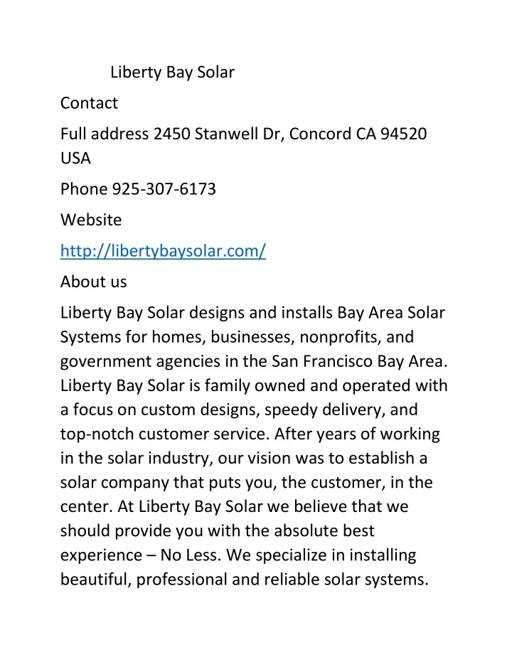 liberty bay solar