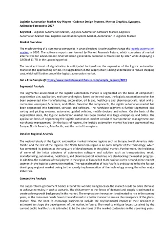 logistics automation market key players cadence