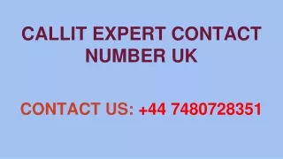 CALLIT EXPERT CONTACT NUMBER UK