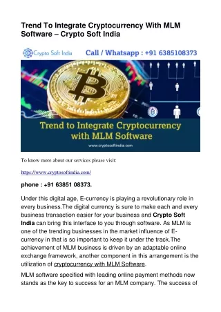 trend to integrate cryptocurrency with