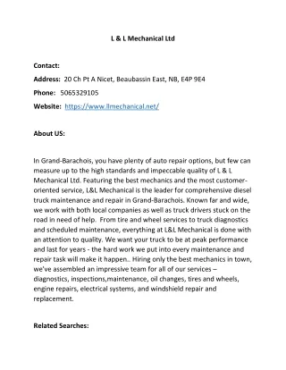 l l mechanical ltd