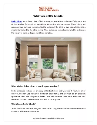 What are roller blinds?
