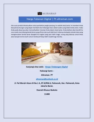 harga tabanan digital pt altraman com
