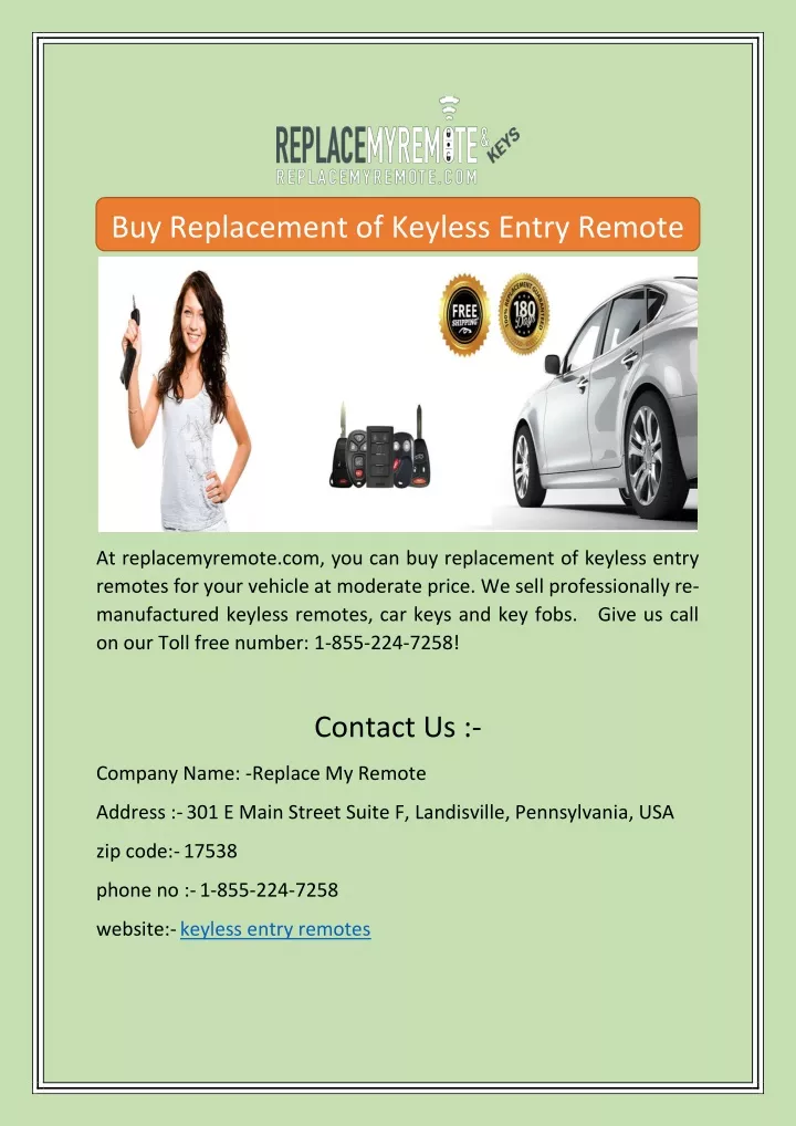 buy replacement of keyless entry remote