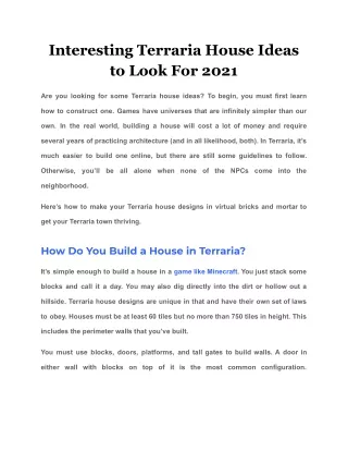 interesting terraria house ideas to look for 2021