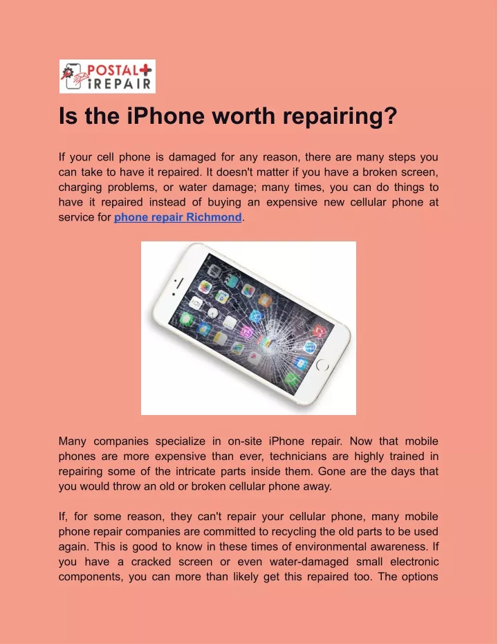 is the iphone worth repairing