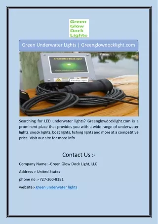 green underwater lights greenglowdocklight com
