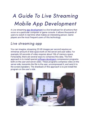a guide to live streaming mobile app development