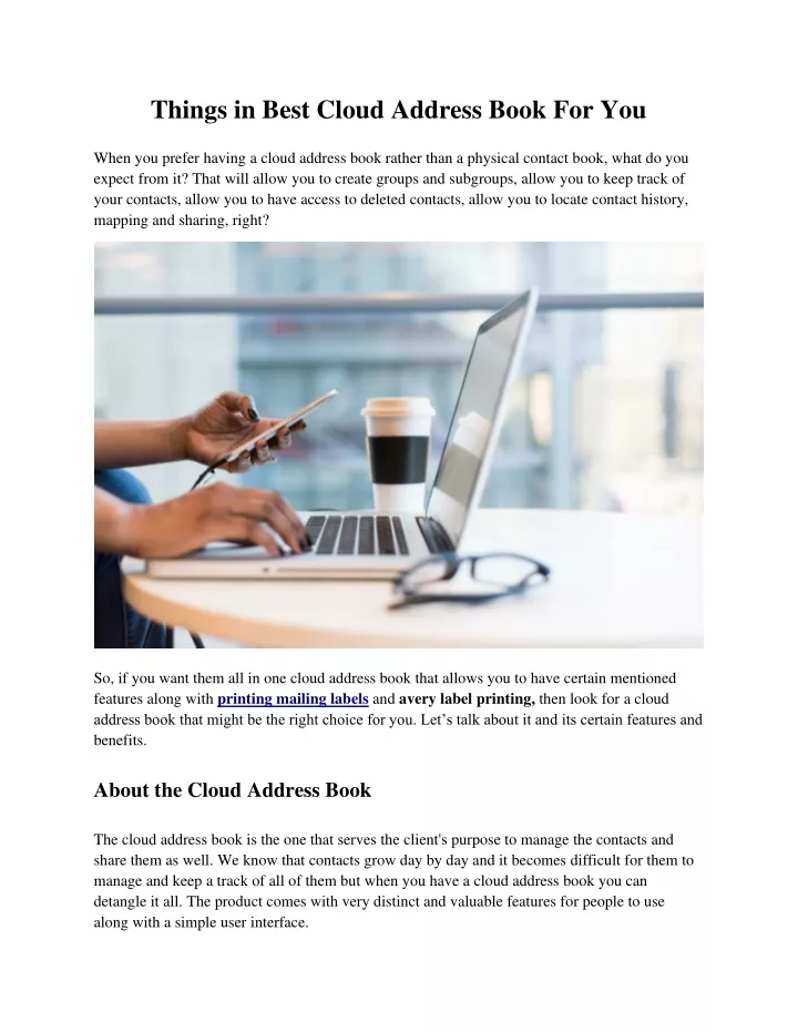 things in best cloud address book for you