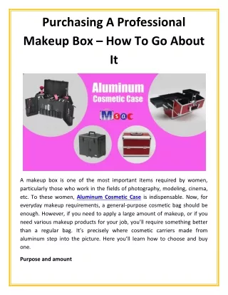 Purchasing A Professional Makeup Box – How To Go About It