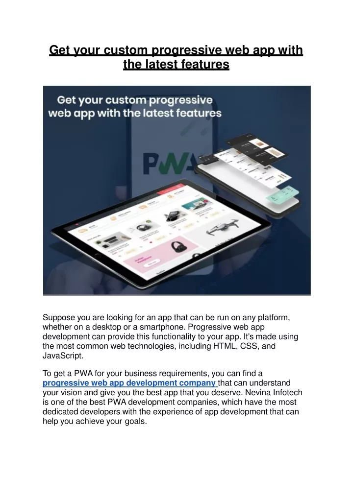 get your custom progressive web app with