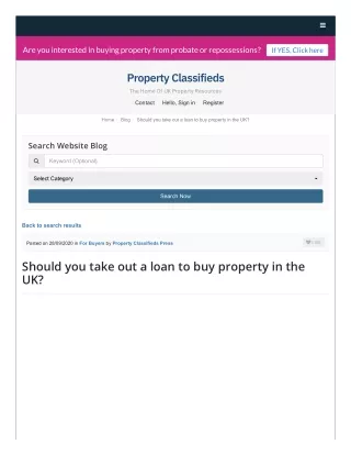 Should you take out a loan to buy property in the UK?