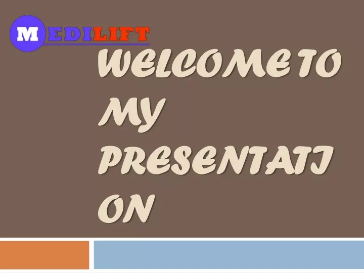 welcome to my presentation