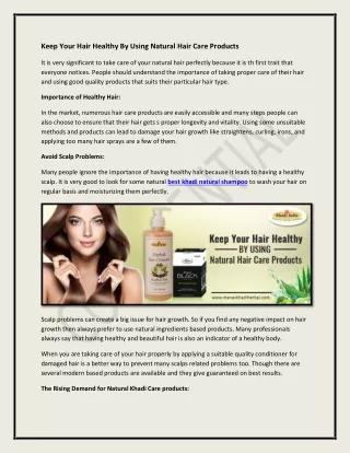 Best Natural Hair Care Products Online
