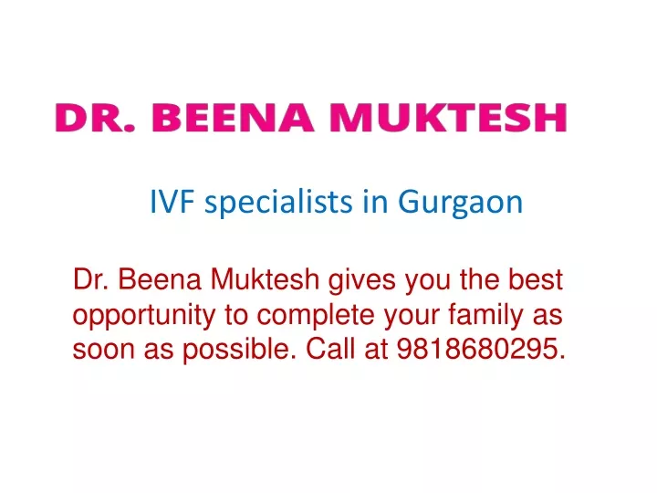 ivf specialists in gurgaon