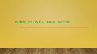 introduction to ethical hacking