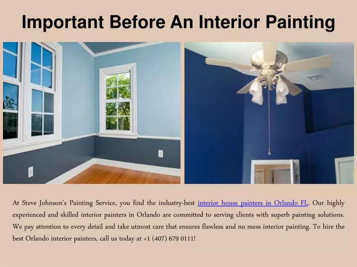 important before an interior painting