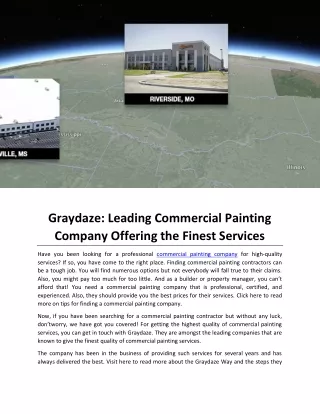Graydaze Leading Commercial Painting Company Offering the Finest Services