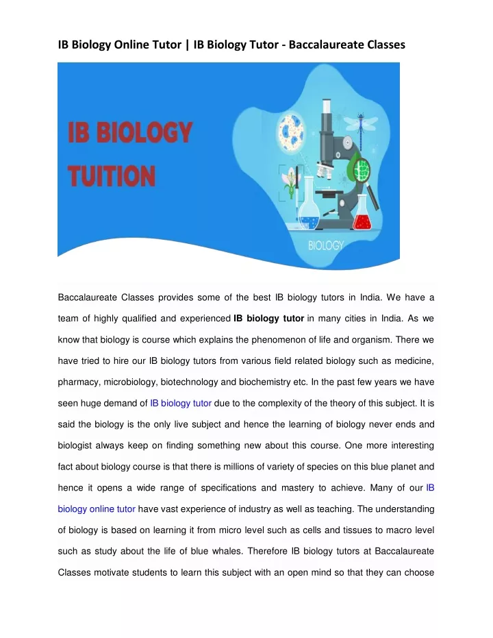 ib biology online tutor ib biology tutor