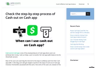 Check the step-by-step process of Cash out on Cash app