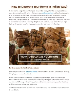 how to decorate your home in indian way