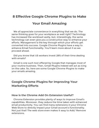 8 Effective Google Chrome Plugins to Make Your Email Amazing