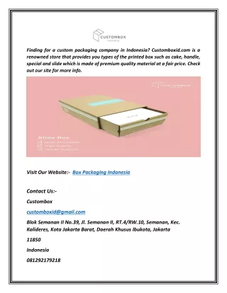 finding for a custom packaging company