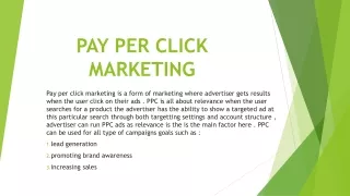Pay per click marketing