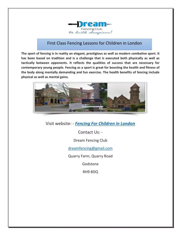 first class fencing lessons for children in london