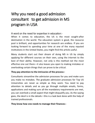 why you need why you need a a good admission