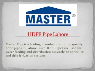 hdpe pipe lahore