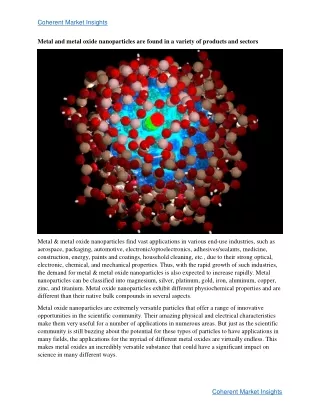 Metal & Metal Oxide Nanoparticles