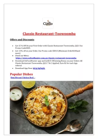 classio restaurant toowoomba offers and discounts