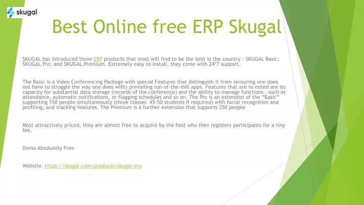 best online free erp skugal