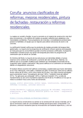 coru a anuncios clasificados de reformas mejoras