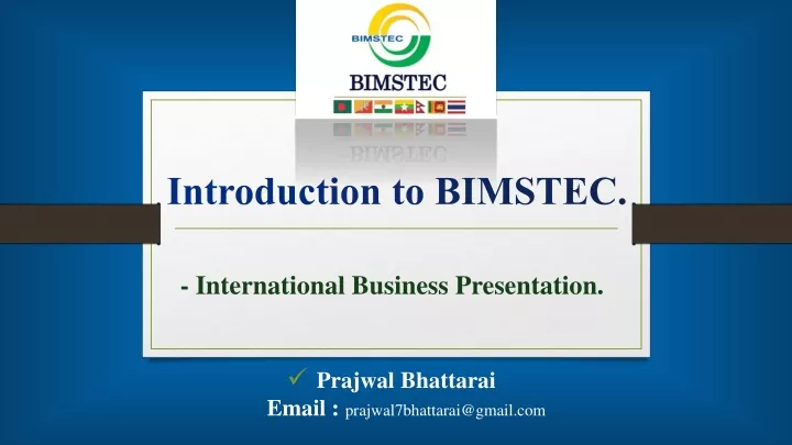 introduction to bimstec