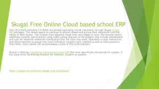 skugal free online cloud based school erp