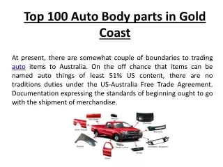 Top 100 Auto Body parts in Gold Coast