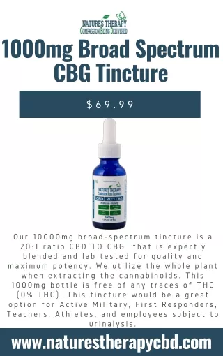 1000mg broad spectrum cbg tincture