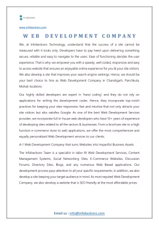 Web Development Company in Chandigarh, Panchkula, Mohali