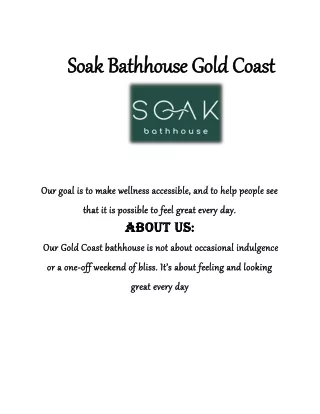 Day Spa on Gold Coast- SoakBathhouse