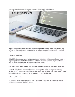 the top four benefits of enterprise resource