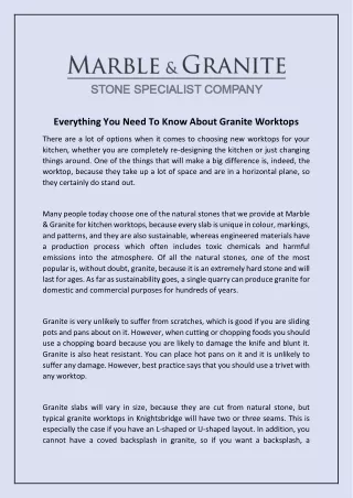 everything you need to know about granite worktops