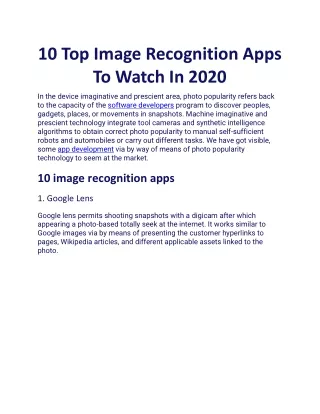 10 top image recognition apps to watch in 2020