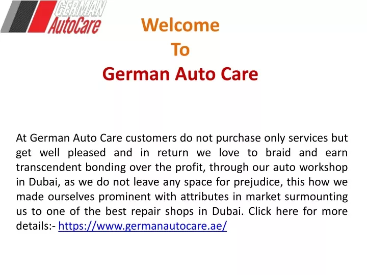welcome to g erman auto c are