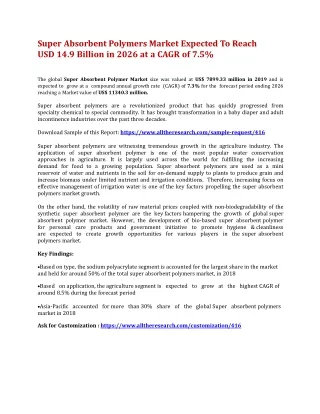 super absorbent polymers market expected to reach