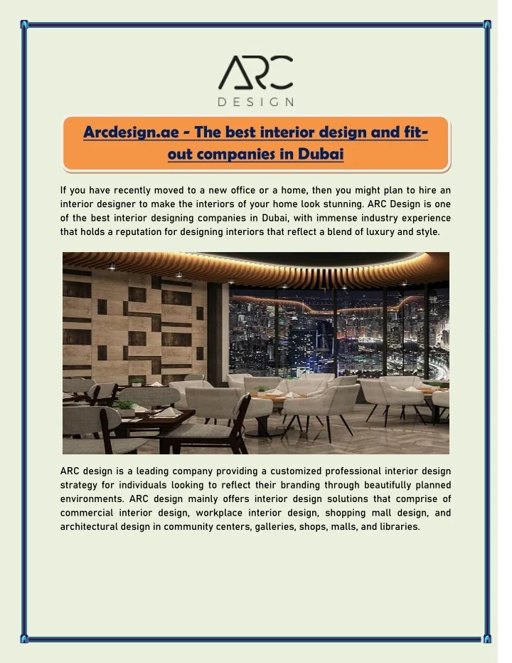 PPT - Arcdesign.ae - The best interior design and fit-out companies in ...