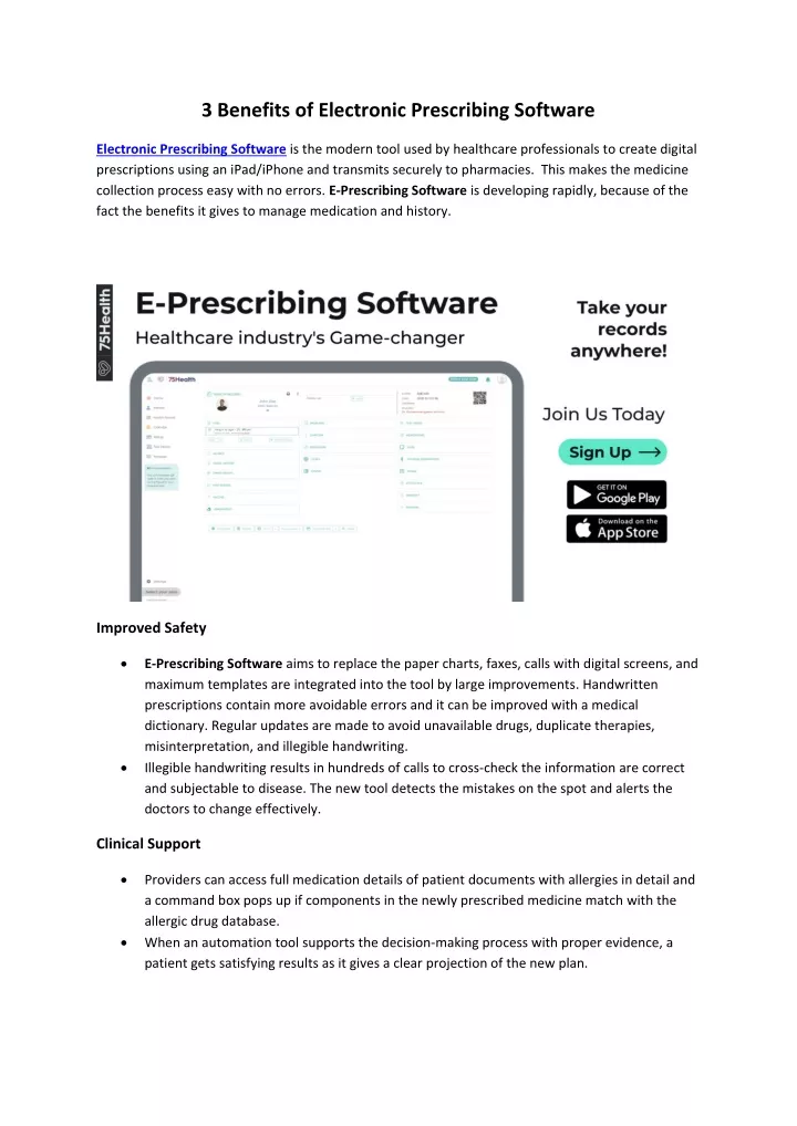 3 benefits of electronic prescribing software